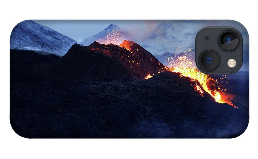 Volcano iPhone 13 Case featuring the photograph Fire and ice #1 #1 by Christopher Mathews