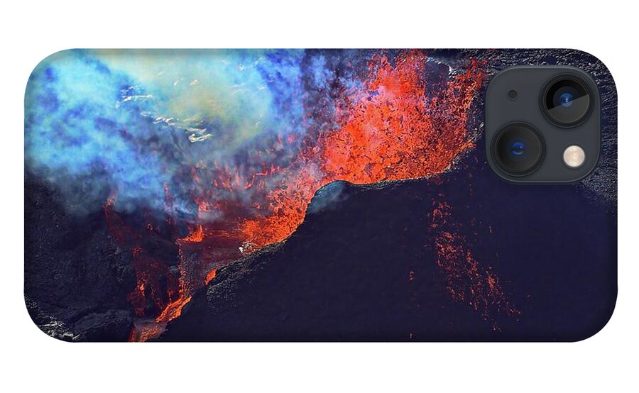 Volcano iPhone 13 Case featuring the photograph Fire from the air #4 by Christopher Mathews