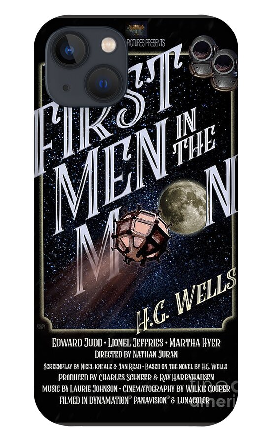 H.g. Wells iPhone 13 Case featuring the digital art First Men In The Moon Movie Poster by Brian Watt