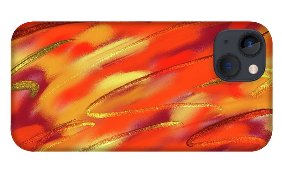 Vibrant iPhone 13 Case featuring the digital art Flames by Lisa White