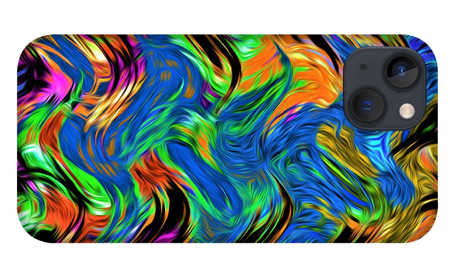 Abstract iPhone 13 Case featuring the digital art Flames of Passion - Abstract by Ronald Mills