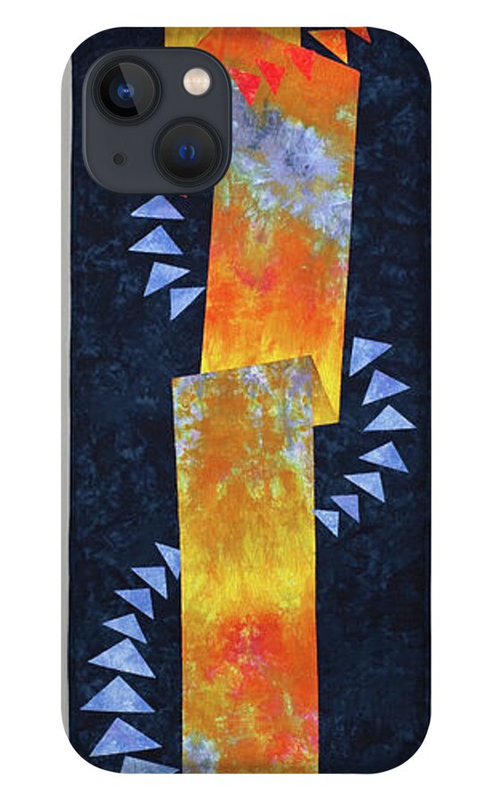 Flight iPhone 13 Case featuring the mixed media Flight at Sunset by Vivian Aumond