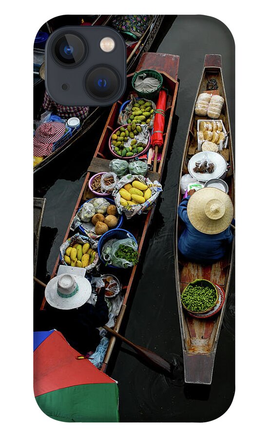 Floating iPhone 13 Case featuring the photograph Market Mornings - Floating Market, Thailand by Earth And Spirit