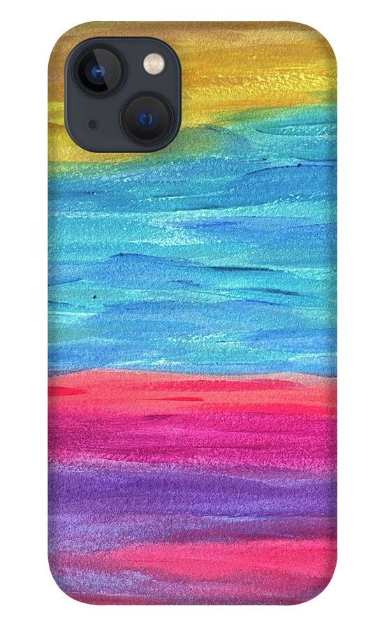 Oil iPhone 13 Case featuring the pastel Flow by Lisa White