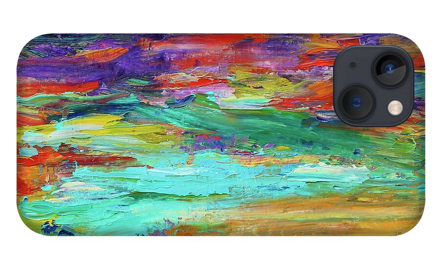 Mountain Stream iPhone 13 Case featuring the painting Flowing Stream by Teresa Moerer