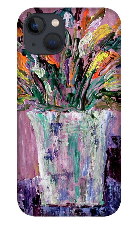 Flowers iPhone 13 Case featuring the painting Flowers For Amy by Teresa Moerer