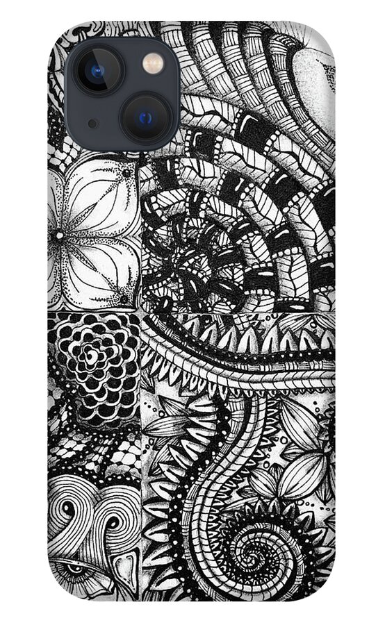 Corners iPhone 13 Case featuring the drawing Four Corners by Brenna Woods