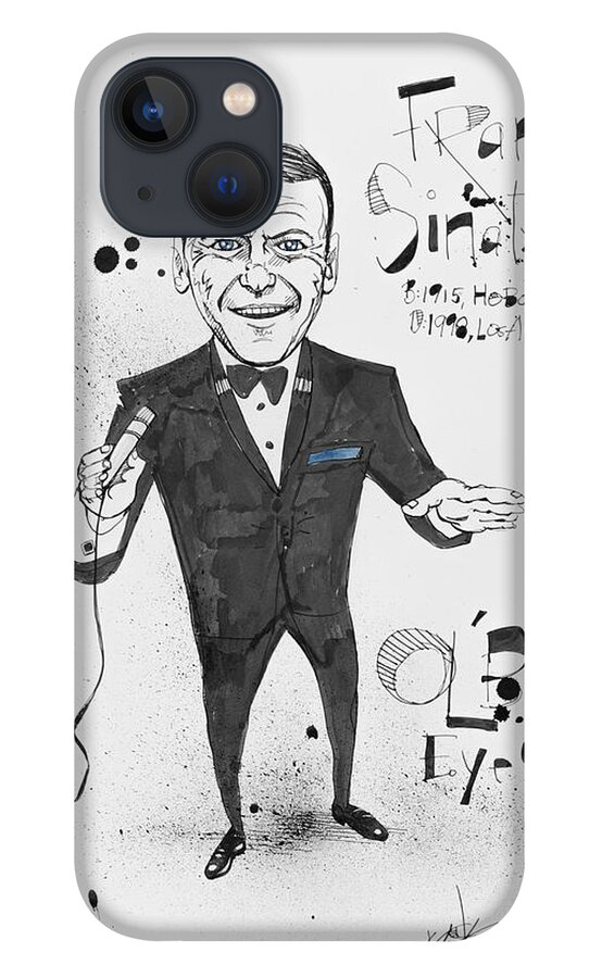  iPhone 13 Case featuring the drawing Frank Sinatra by Phil Mckenney