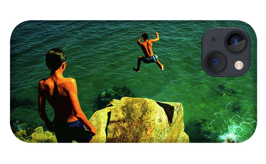 Cliff Diving iPhone 13 Case featuring the photograph Free Fall - Cliff Jumping, Mediterranean, France by Earth And Spirit