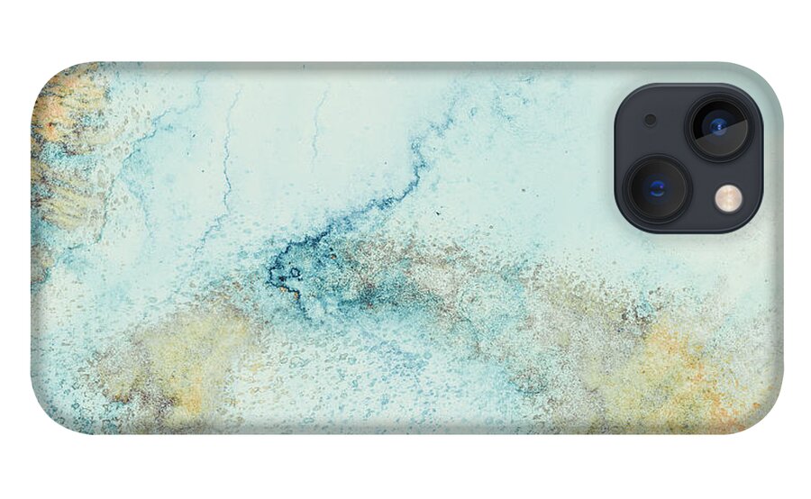 Landscape iPhone 13 Case featuring the painting Frozen - Abstract Winter Scenery Painting In Pastel Colors by Modern Abstract