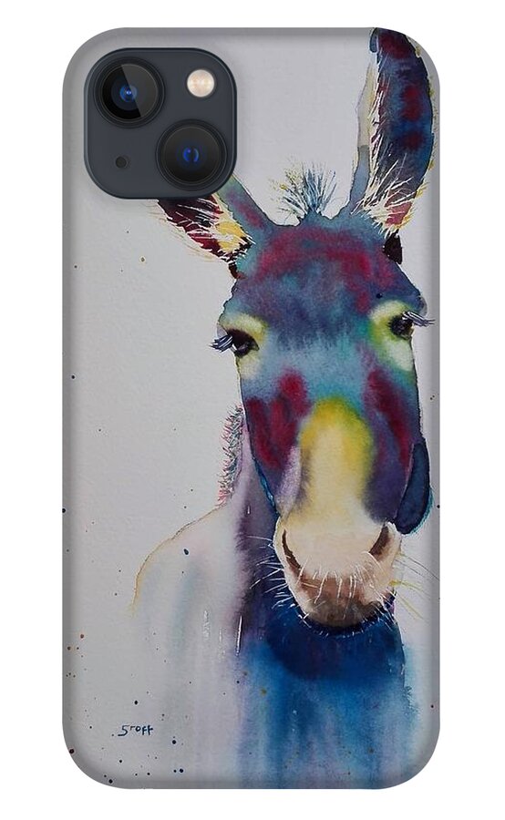 Donkey iPhone 13 Case featuring the painting Funky Donkey by Sandie Croft