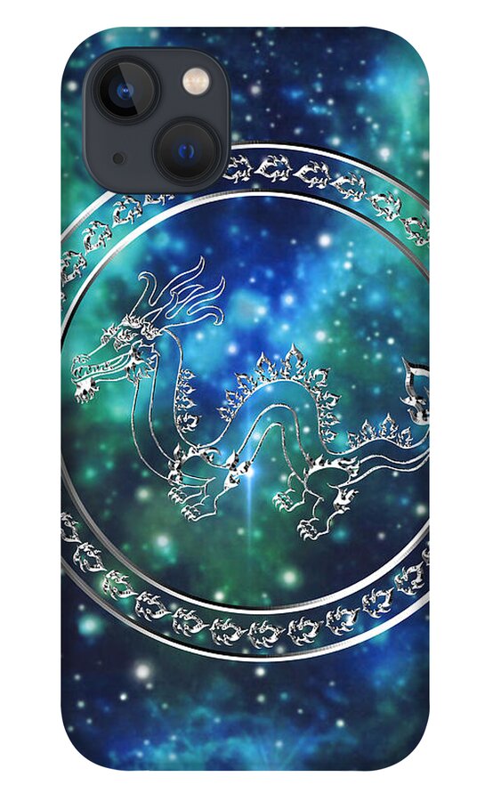 Dragon iPhone 13 Case featuring the drawing Galactic Dragon by Mary J Winters-Meyer