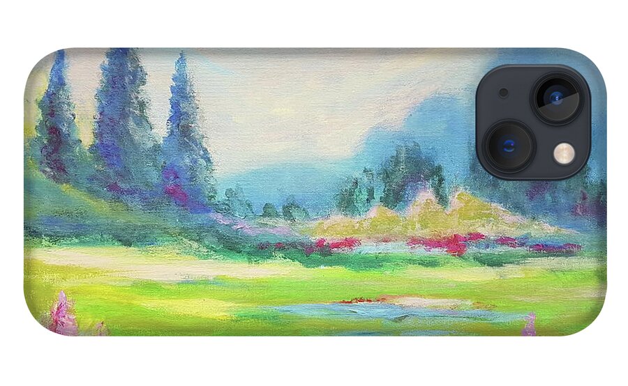 Landscape iPhone 13 Case featuring the painting Garden Impressions II by Petra Burgmann