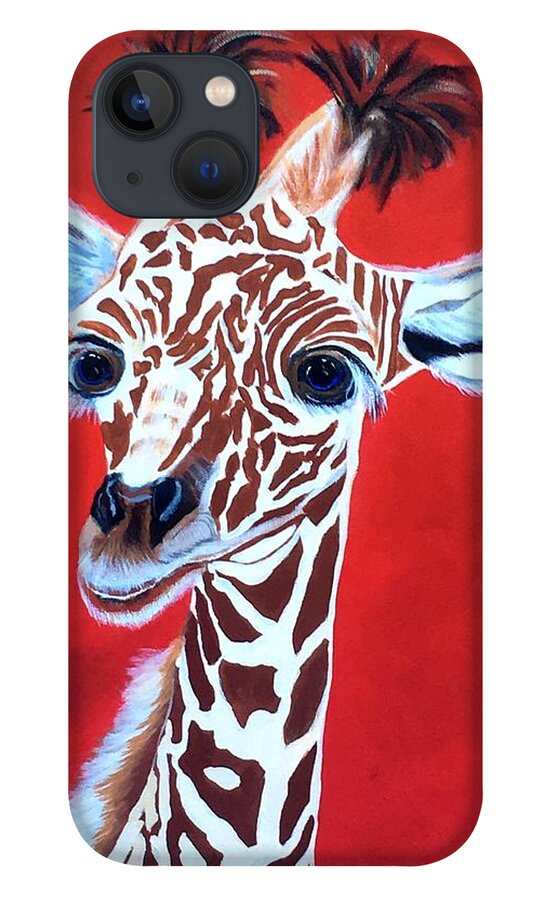  iPhone 13 Case featuring the painting Gerry the Giraffe by Bill Manson
