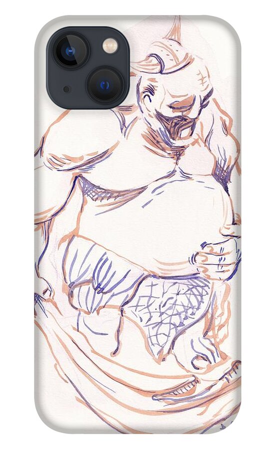 Miniature iPhone 13 Case featuring the painting Giant by George Cret