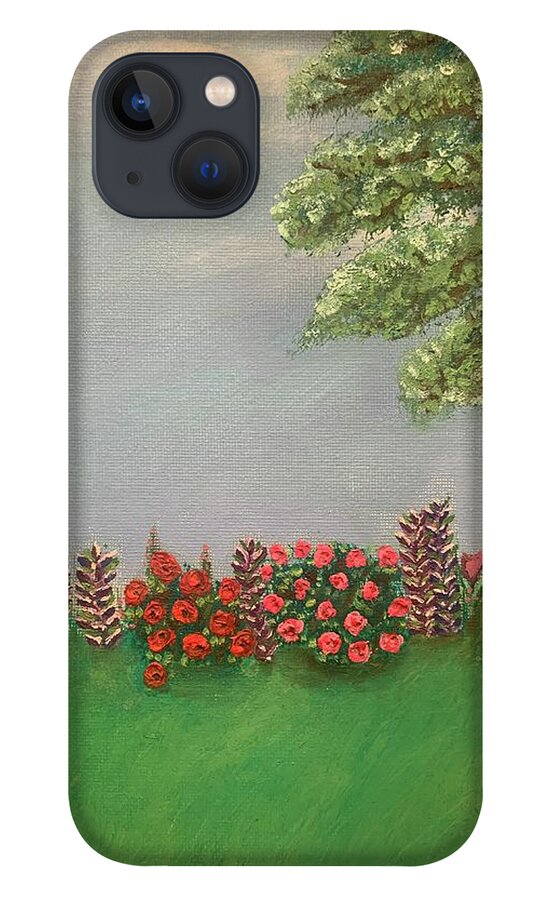 Oil iPhone 13 Case featuring the painting Grandmas Garden by Lisa White