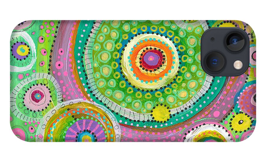 Circles Painting iPhone 13 Case featuring the painting Gratitude by Tanielle Childers
