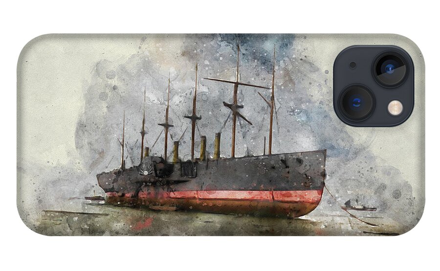 Steamship iPhone 13 Case featuring the digital art Great Eastern by Geir Rosset