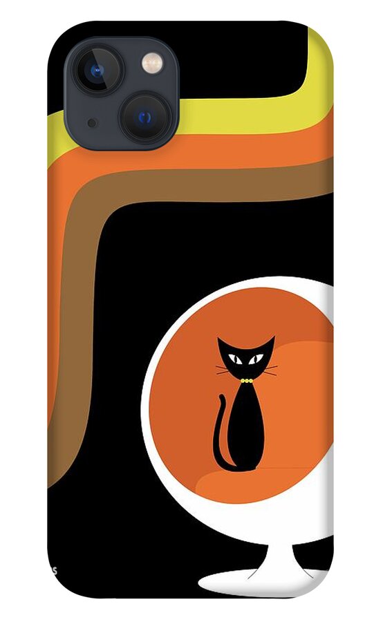 70s iPhone 13 Case featuring the digital art Groovy Stripes I by Donna Mibus