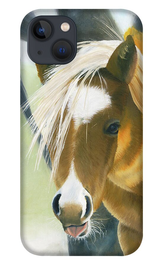 Cute Foal iPhone 13 Case featuring the painting Hair-Do by Shannon Hastings