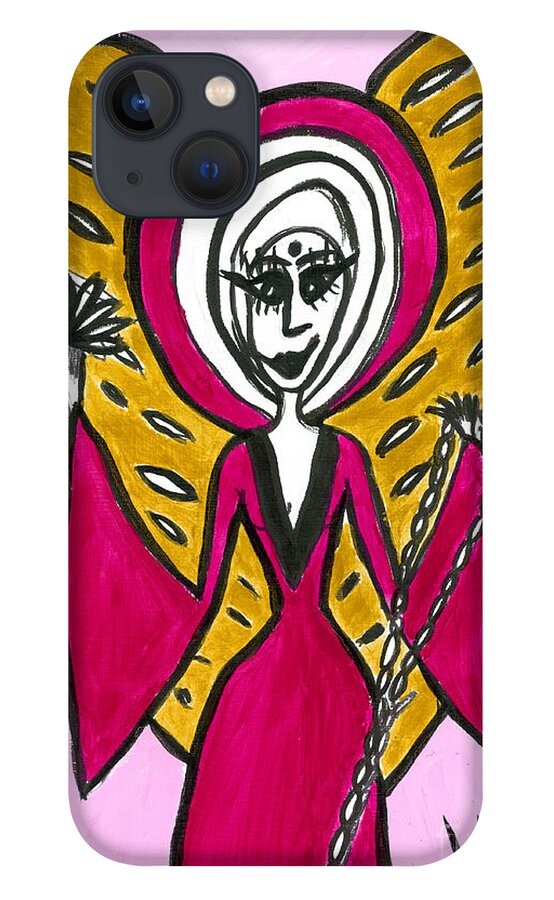 Angel iPhone 13 Case featuring the painting Hammatrea Angel of Creativity by Victoria Mary Clarke