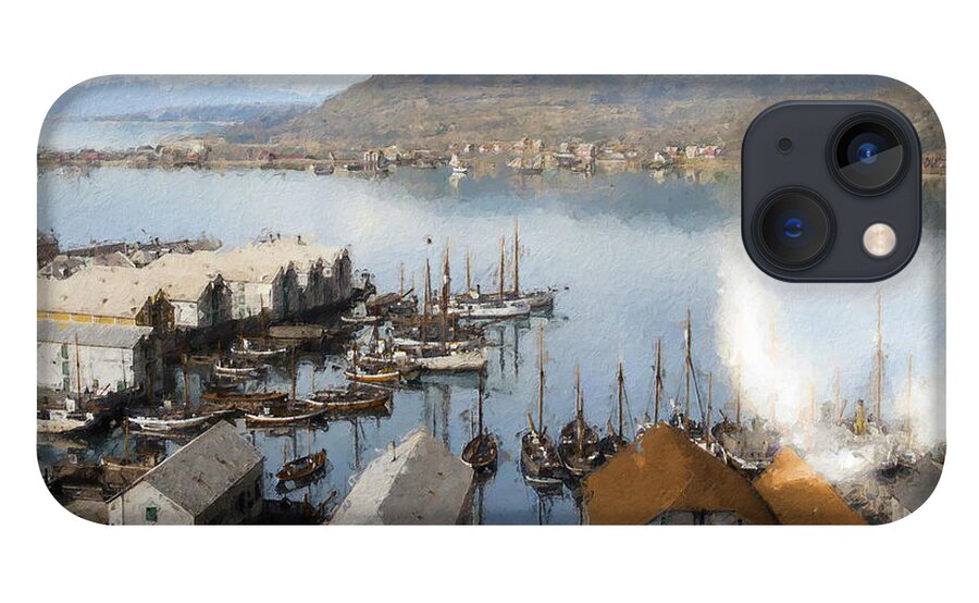 Hammerfest iPhone 13 Case featuring the digital art Hammerfest, Norway, c. 1920 by Geir Rosset