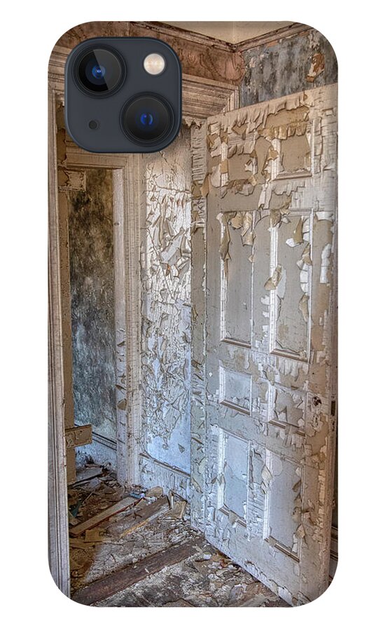 1860 iPhone 13 Case featuring the photograph Haunted Farm Mansion Door by David Letts