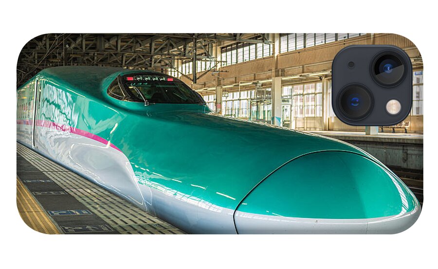 Hayabusa Shinkansen Bullet Train Japan Japanese Station Railroad Tracks Platform Asia Asian iPhone 13 Case featuring the photograph Hayabusa by Brad Brizek