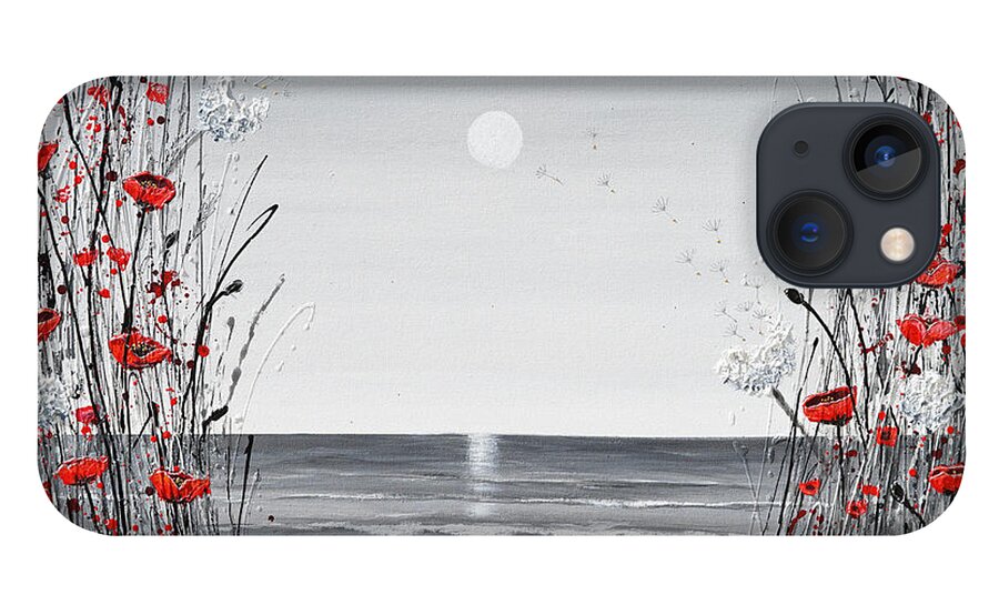 Red Poppies iPhone 13 Case featuring the painting Hazy Summer Beach by Amanda Dagg