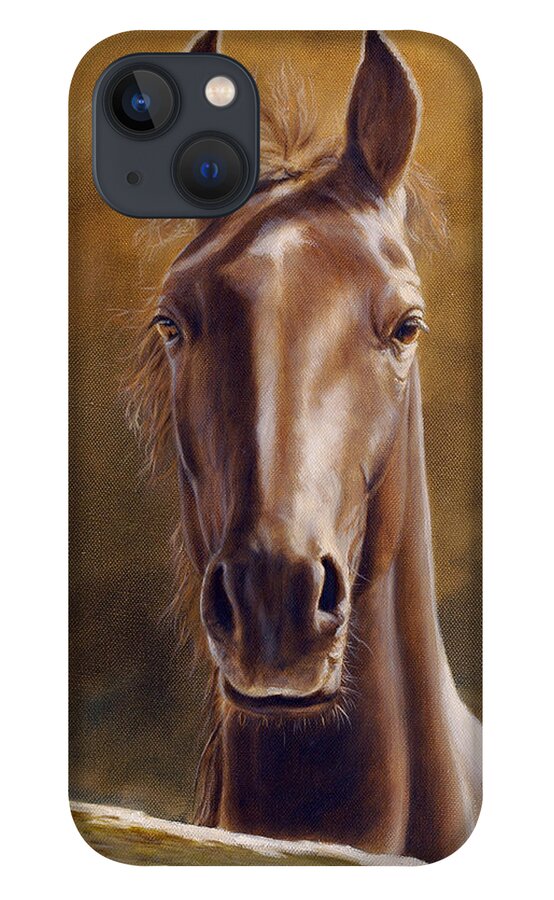 Horse iPhone 13 Case featuring the painting Heads up by John Silver