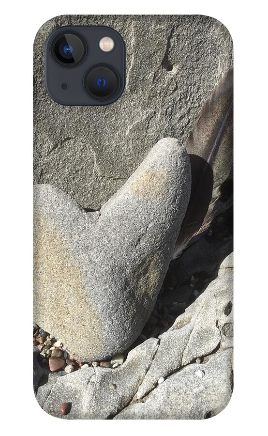 Stones iPhone 13 Case featuring the photograph Heart Stone on the Cliff by Sandy Rakowitz