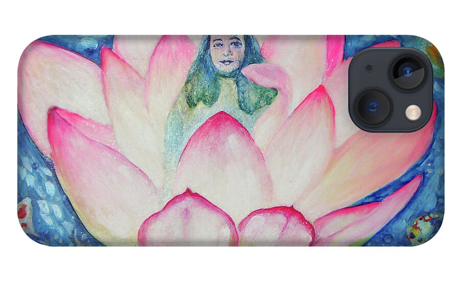 Yogananda iPhone 13 Case featuring the painting Hearts Lotus Will Blossom Forth Paramhansa Yogananda by Ashleigh Dyan Bayer