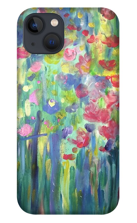Rain iPhone 13 Case featuring the painting Heavenly Rain by Stacey Zimmerman