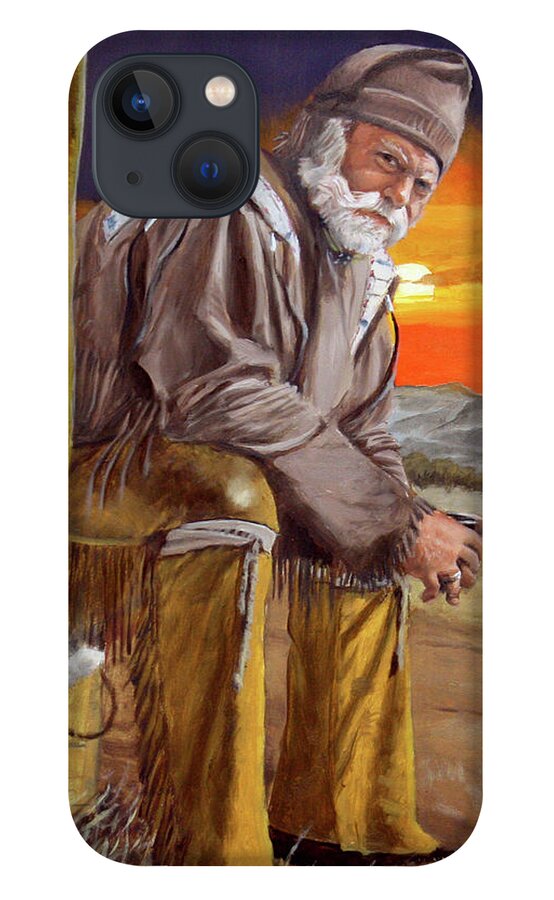 Mountain Man iPhone 13 Case featuring the painting Hilltop by Todd Cooper