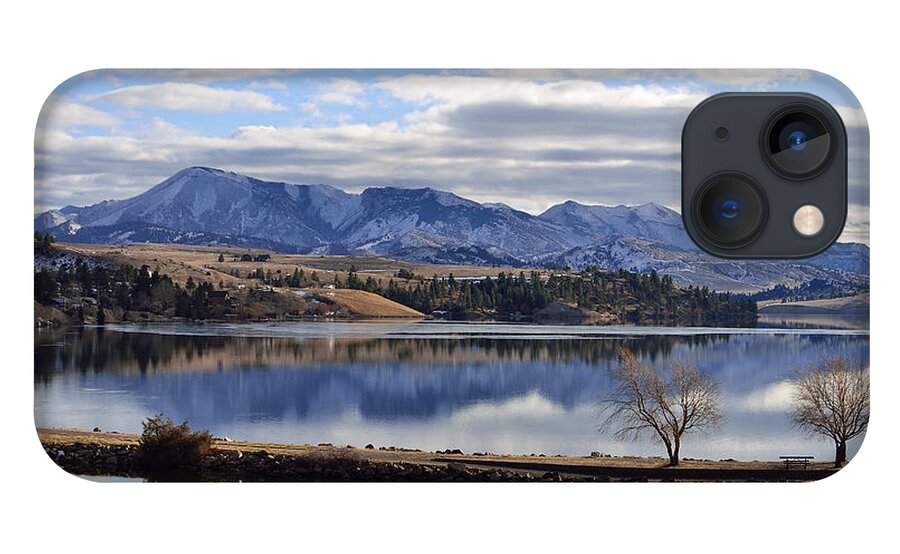 Lake iPhone 13 Case featuring the photograph Holter Lake and Distant Mountain Peaks by Kae Cheatham