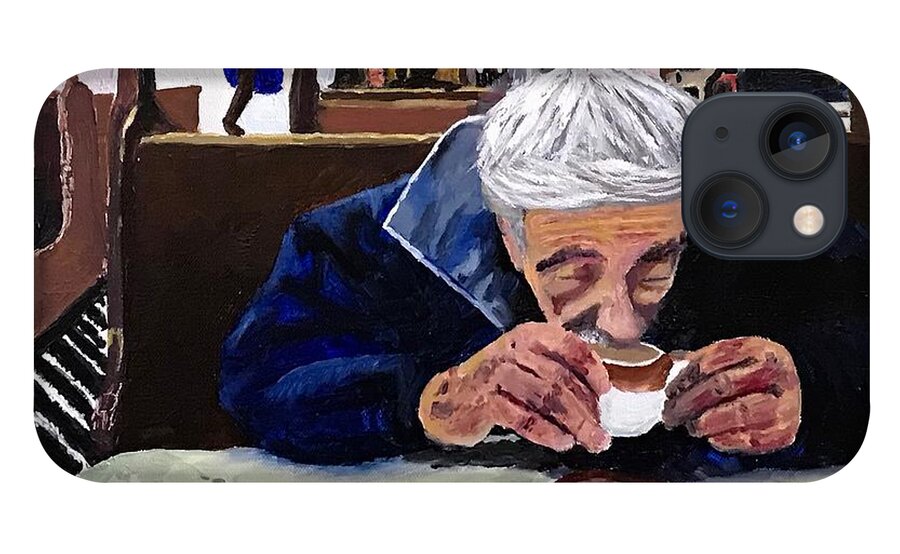 Homeless iPhone 13 Case featuring the painting Homeless Coffee by Shawn Smith