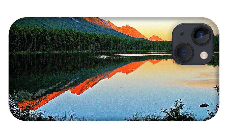 Mountains Lake Canada Rockies iPhone 13 Case featuring the photograph Honeymoon Lake by Neil Pankler