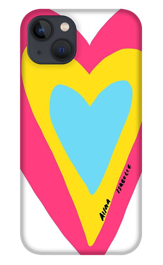 Heart iPhone 13 Case featuring the digital art Hope Filled Heart I by Aisha Isabelle