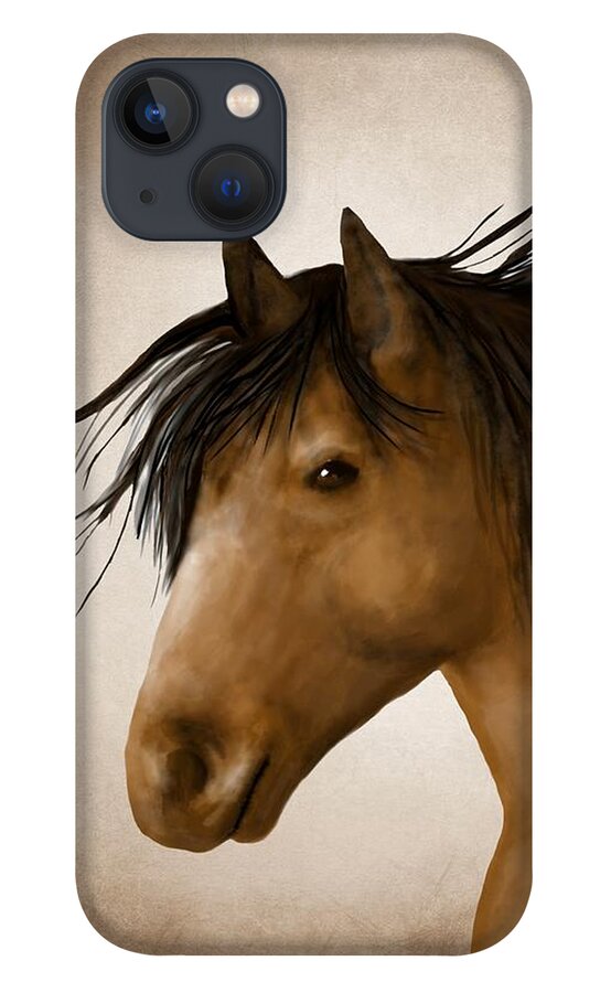 Horse iPhone 13 Case featuring the digital art Horse 11 by Lucie Dumas