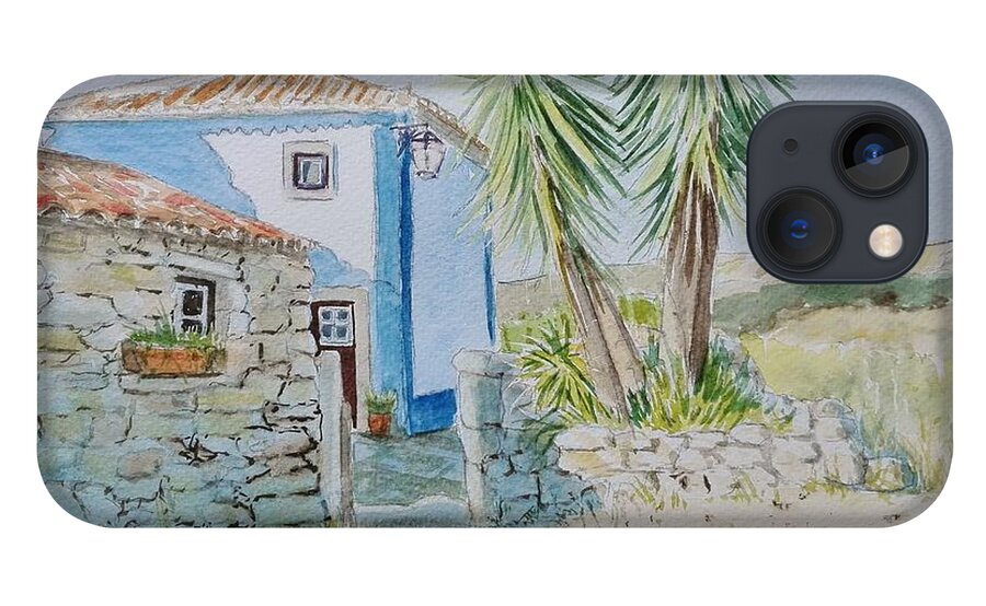 Portugal iPhone 13 Case featuring the painting House and Barn by Sandie Croft