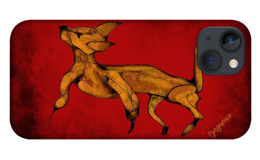 Dog iPhone 13 Case featuring the digital art Hungry dog running by Ljev Rjadcenko