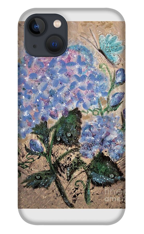 Hydrangea iPhone 13 Case featuring the painting Hydrangea Hues by Lynn Raizel Lane