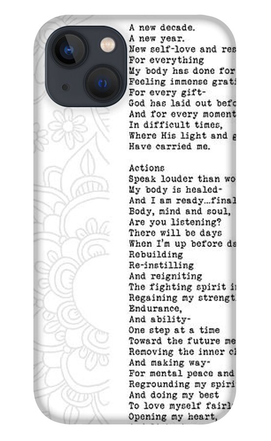 I Am Becoming iPhone 13 Case featuring the digital art I Am Becoming - Poem with design by Tanielle Childers