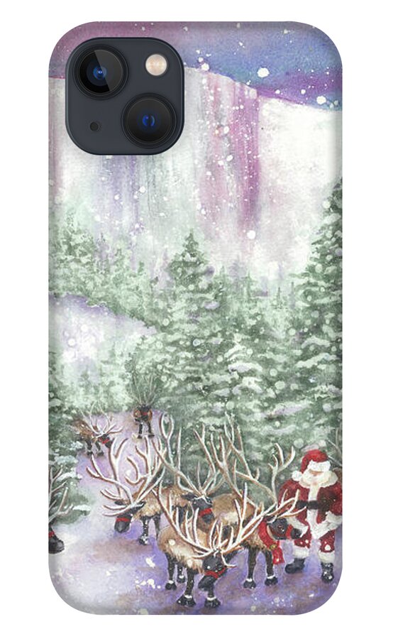 North Pole. Santa Claus iPhone 13 Case featuring the painting Ice Cliff Concealment by Lori Taylor