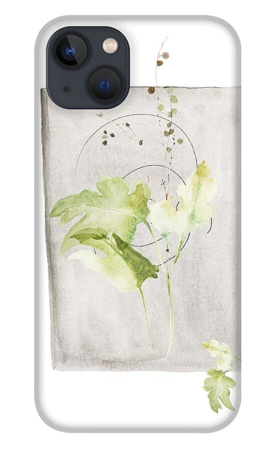 Pressed Flowers iPhone 13 Case featuring the digital art Ikebana Zen 3 by Georgia Clare