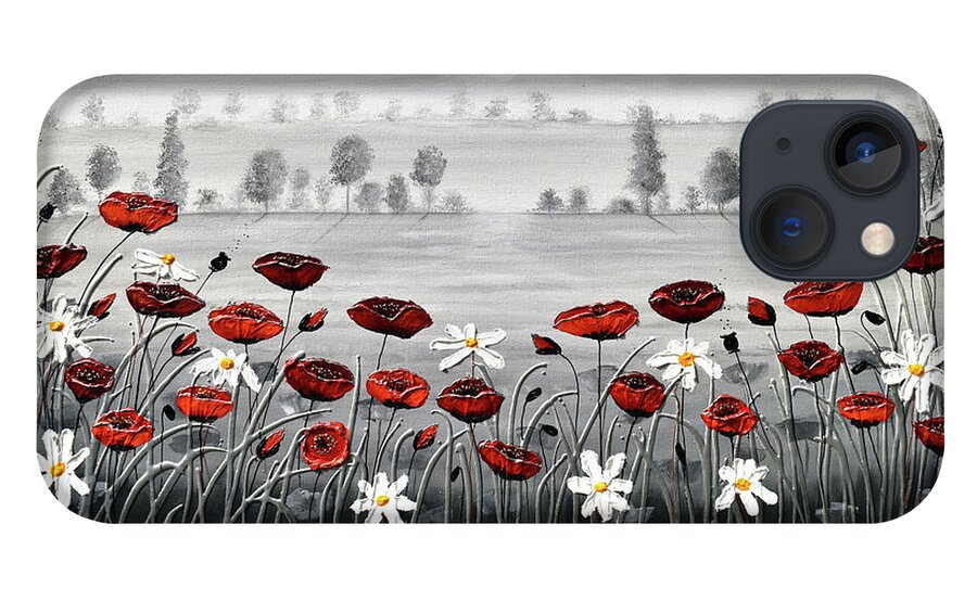 Red Poppies iPhone 13 Case featuring the painting In the Distance by Amanda Dagg