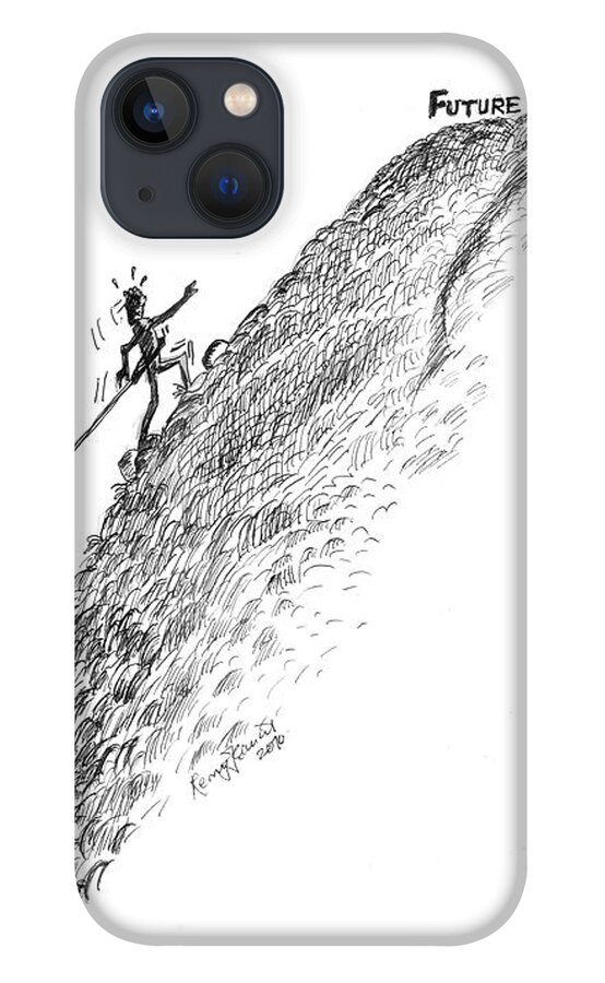 Past iPhone 13 Case featuring the painting Inhibiting Future Past by Remy Francis