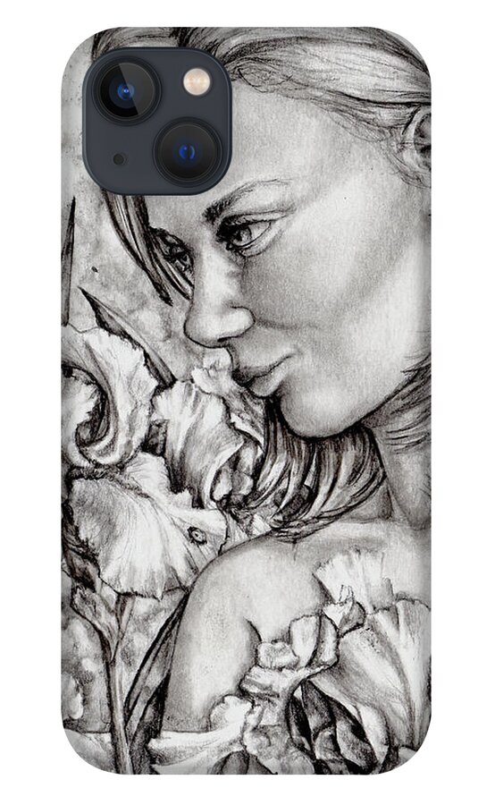 Fairy iPhone 13 Case featuring the drawing Iris by Shana Rowe Jackson