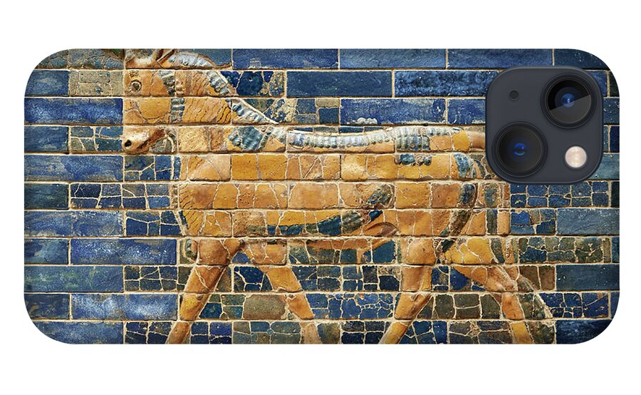 Babylon iPhone 13 Case featuring the photograph Ishtar Gate tile panel - 604-562 BC Babylon - Pergamon Museum, Berlin by Paul E Williams