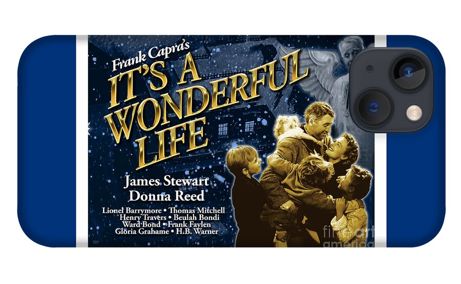 James Stewart iPhone 13 Case featuring the digital art It's A Wonderful Life New Poster by Brian Watt
